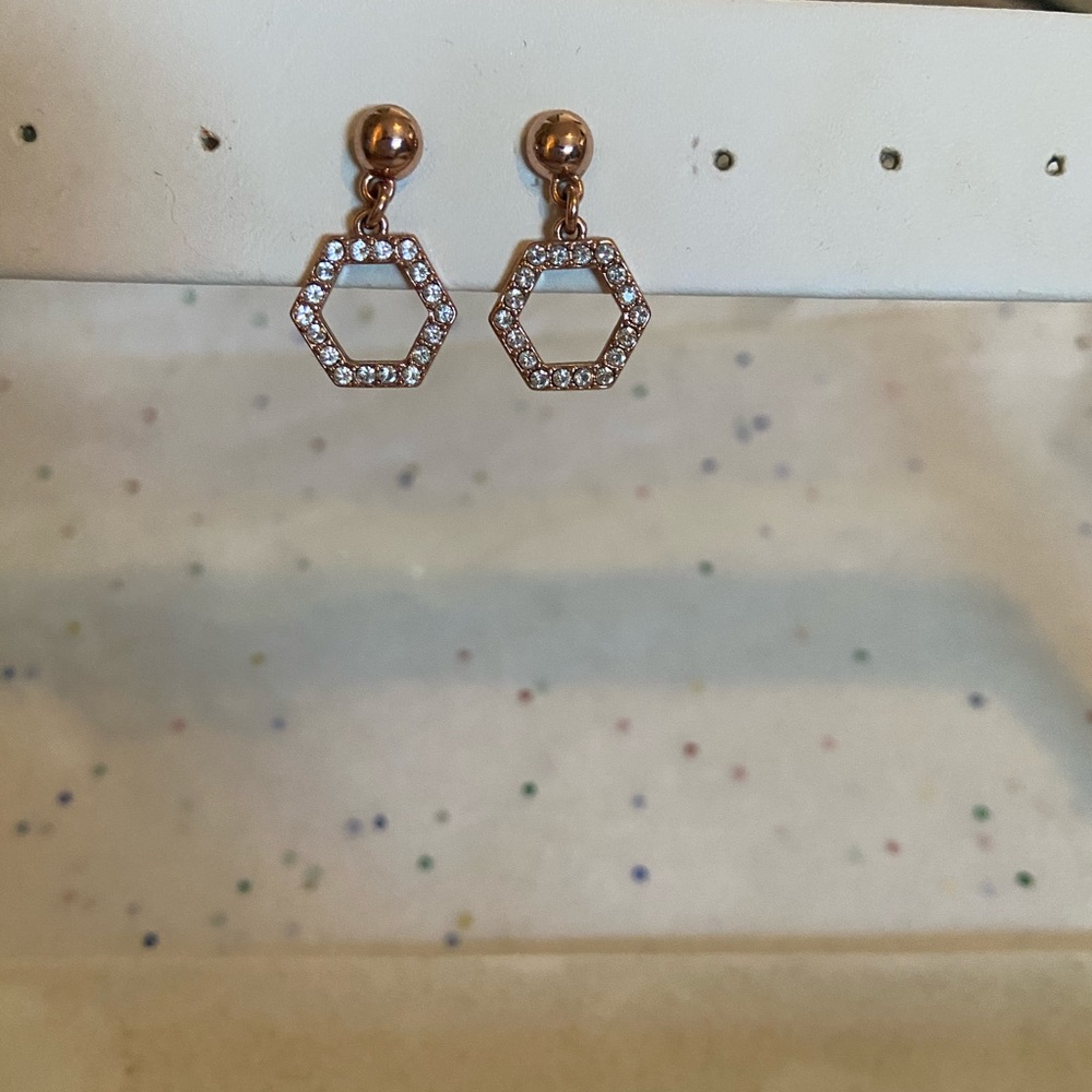 Origami Owl small hexagon earrings